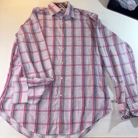 Thomas Dean Pink Casual Button Down Shirt - Picture 1 of 9